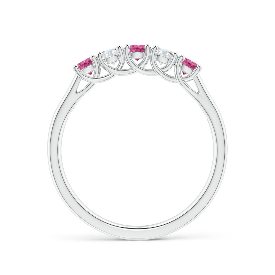 2.8mm AAAA Half Eternity 5 Stone Pink Sapphire & Diamond Wedding Ring in 18K White Gold side 199