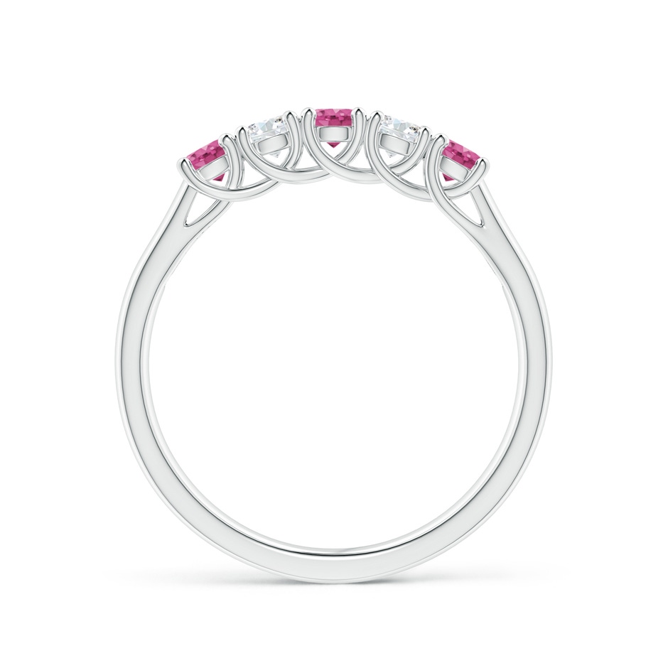 2.8mm AAAA Half Eternity 5 Stone Pink Sapphire & Diamond Wedding Ring in White Gold side 199