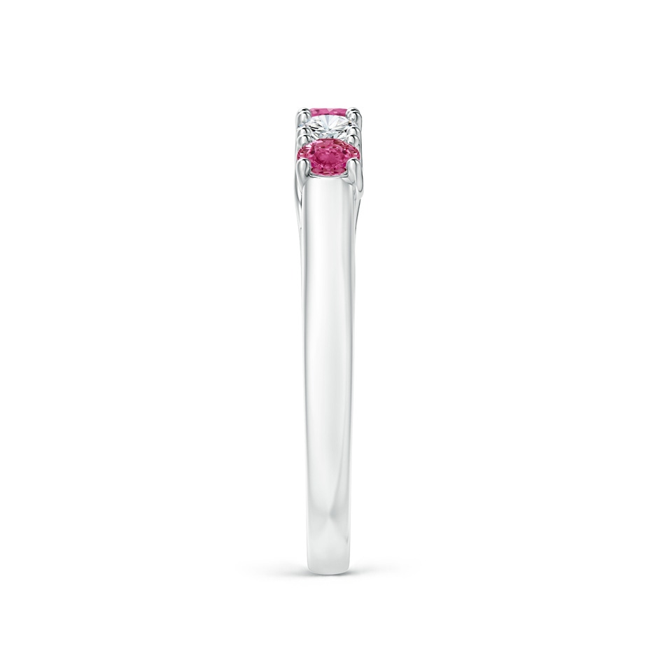 2.8mm AAAA Half Eternity 5 Stone Pink Sapphire & Diamond Wedding Ring in White Gold side 299