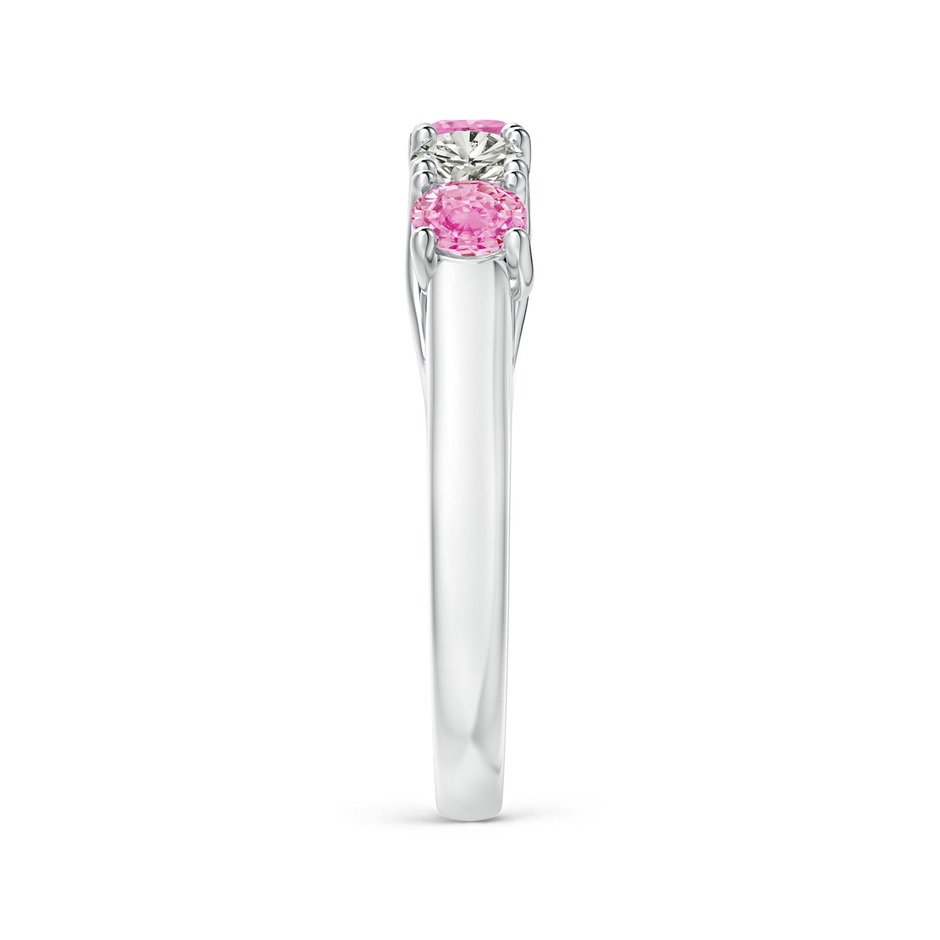 3.8mm A Half Eternity 5 Stone Pink Sapphire & Diamond Wedding Ring in P950 Platinum side 299