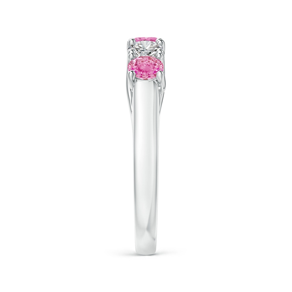 3.8mm AA Half Eternity 5 Stone Pink Sapphire & Diamond Wedding Ring in White Gold side 299