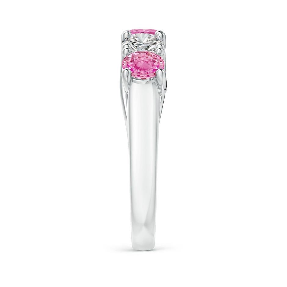 4.5mm AA Half Eternity 5 Stone Pink Sapphire & Diamond Wedding Ring in White Gold side 299
