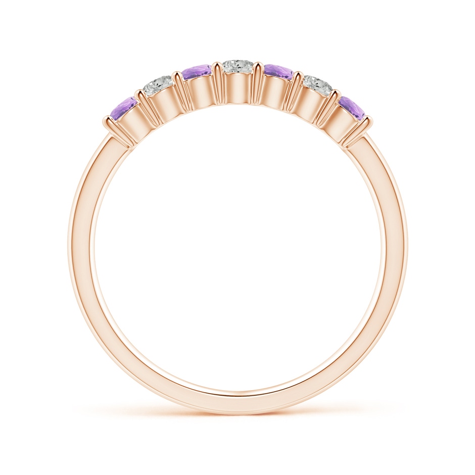 2.5mm A Half Eternity Seven Stone Amethyst and Diamond Wedding Ring in Rose Gold side 199