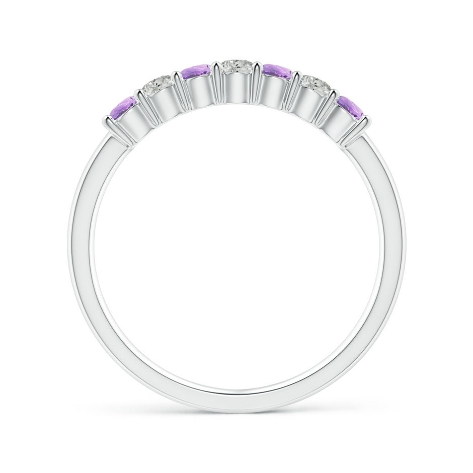 2.5mm A Half Eternity Seven Stone Amethyst and Diamond Wedding Ring in S999 Silver side 199