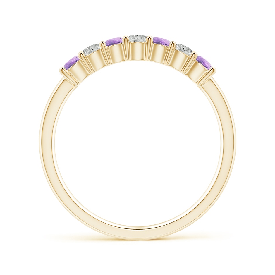 2.5mm A Half Eternity Seven Stone Amethyst and Diamond Wedding Ring in Yellow Gold side 199