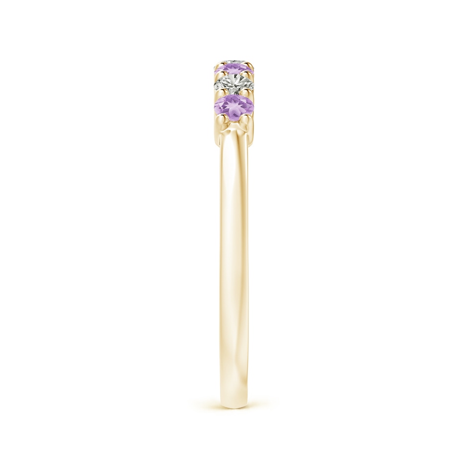 2.5mm A Half Eternity Seven Stone Amethyst and Diamond Wedding Ring in Yellow Gold side 299
