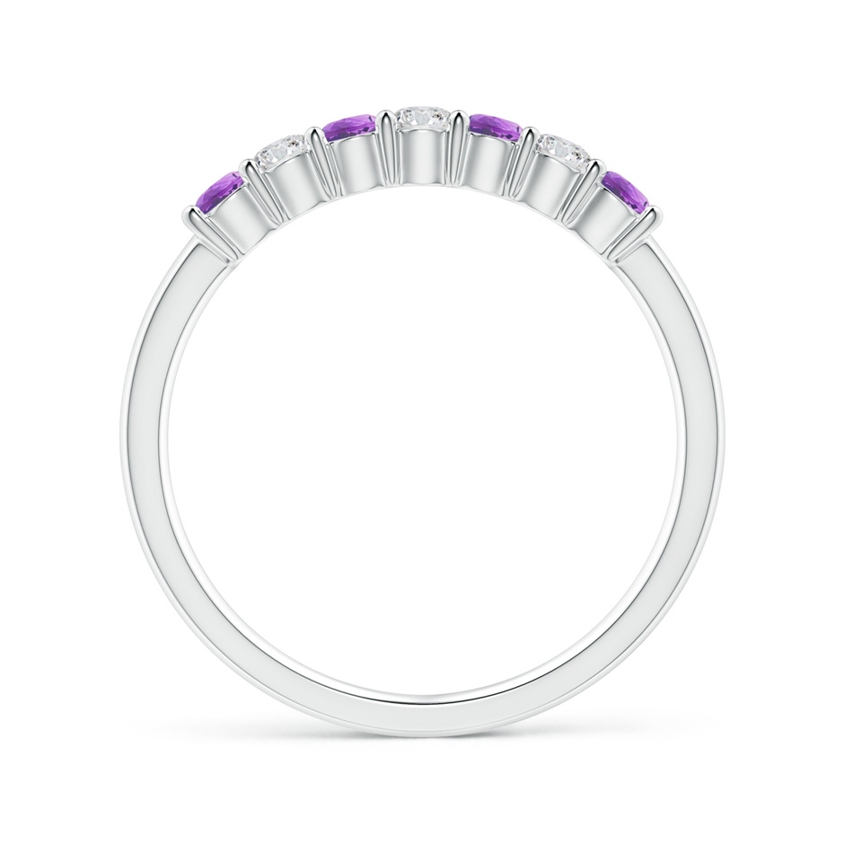 2.5mm AAA Half Eternity Seven Stone Amethyst and Diamond Wedding Ring in P950 Platinum side 199