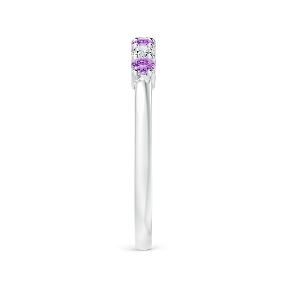 2.5mm AAA Half Eternity Seven Stone Amethyst and Diamond Wedding Ring in P950 Platinum side 299