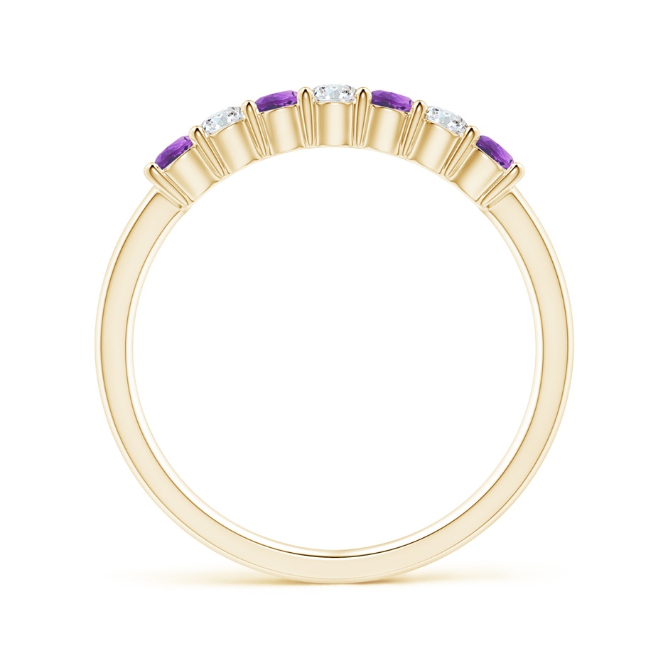 2.5mm AAAA Half Eternity Seven Stone Amethyst and Diamond Wedding Ring in 18K Yellow Gold side 199