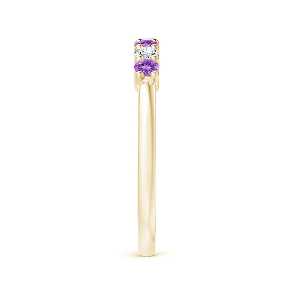 2.5mm AAAA Half Eternity Seven Stone Amethyst and Diamond Wedding Ring in 18K Yellow Gold side 299