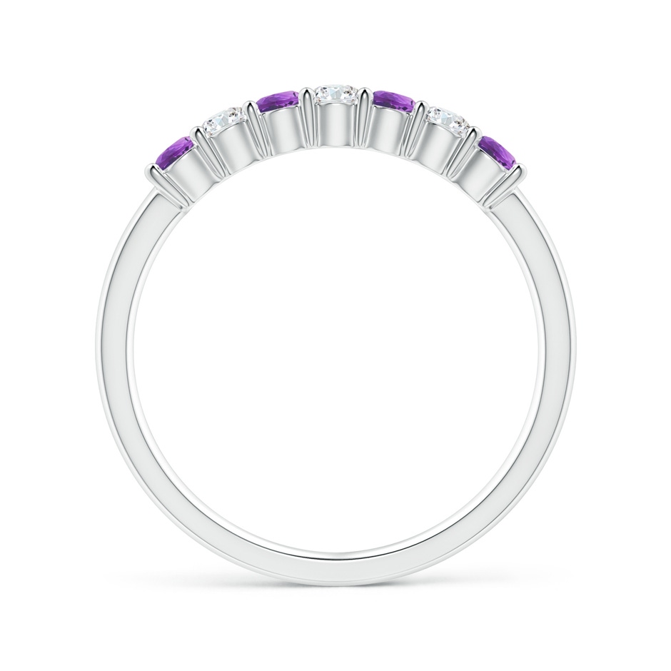 2.5mm AAAA Half Eternity Seven Stone Amethyst and Diamond Wedding Ring in S999 Silver side 199