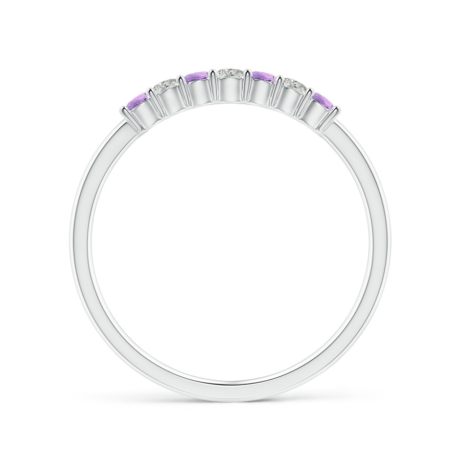 2mm A Half Eternity Seven Stone Amethyst and Diamond Wedding Ring in S999 Silver side 199