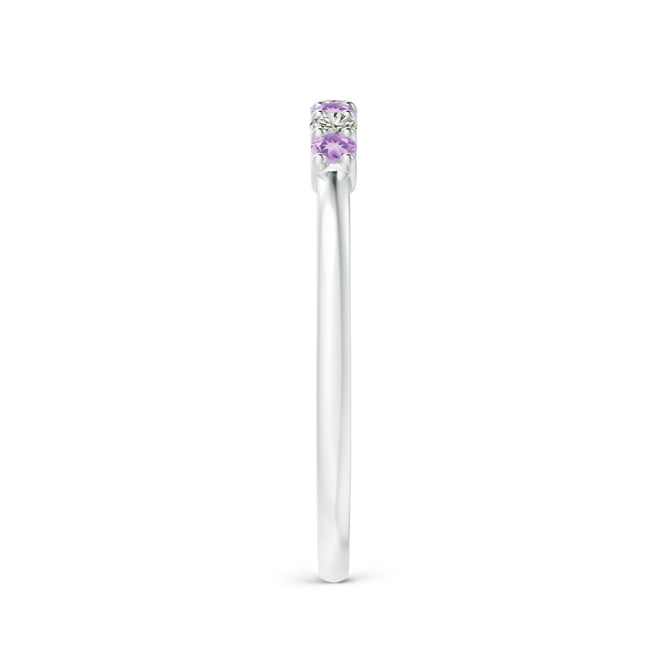 2mm A Half Eternity Seven Stone Amethyst and Diamond Wedding Ring in S999 Silver side 299