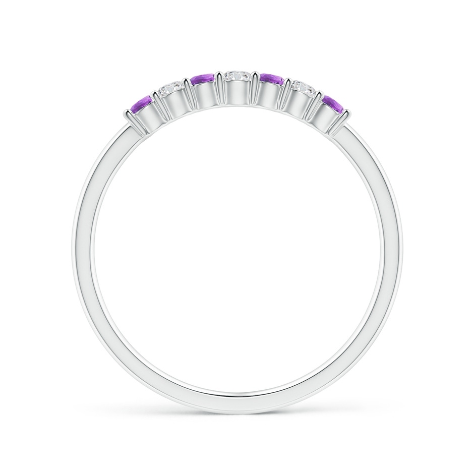 2mm AAA Half Eternity Seven Stone Amethyst and Diamond Wedding Ring in P950 Platinum side 199