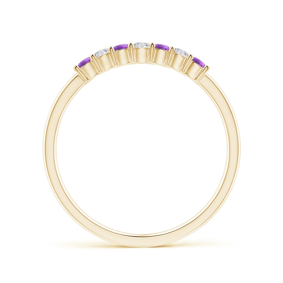 2mm AAA Half Eternity Seven Stone Amethyst and Diamond Wedding Ring in Yellow Gold side 199