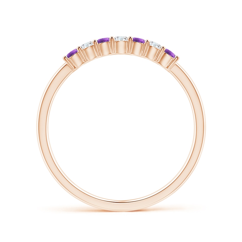2mm AAAA Half Eternity Seven Stone Amethyst and Diamond Wedding Ring in Rose Gold side 199