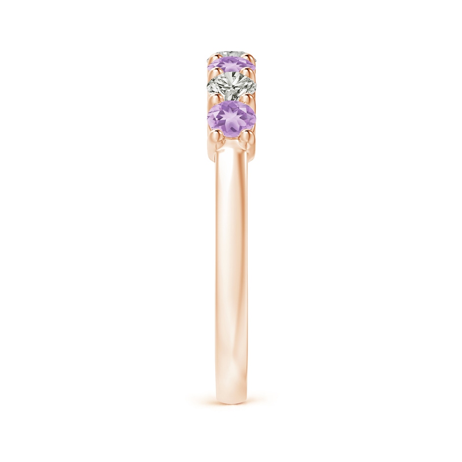 3mm A Half Eternity Seven Stone Amethyst and Diamond Wedding Ring in 18K Rose Gold side 299
