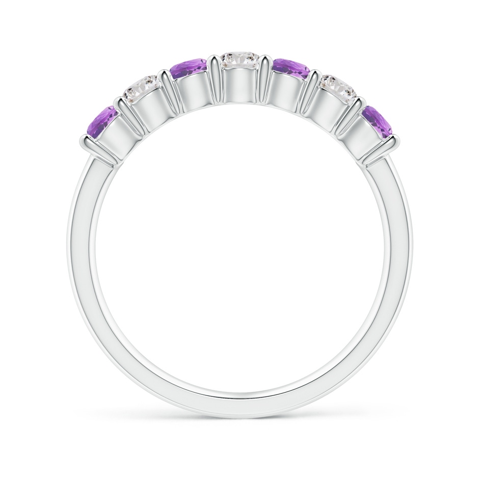 3mm AA Half Eternity Seven Stone Amethyst and Diamond Wedding Ring in White Gold side 199