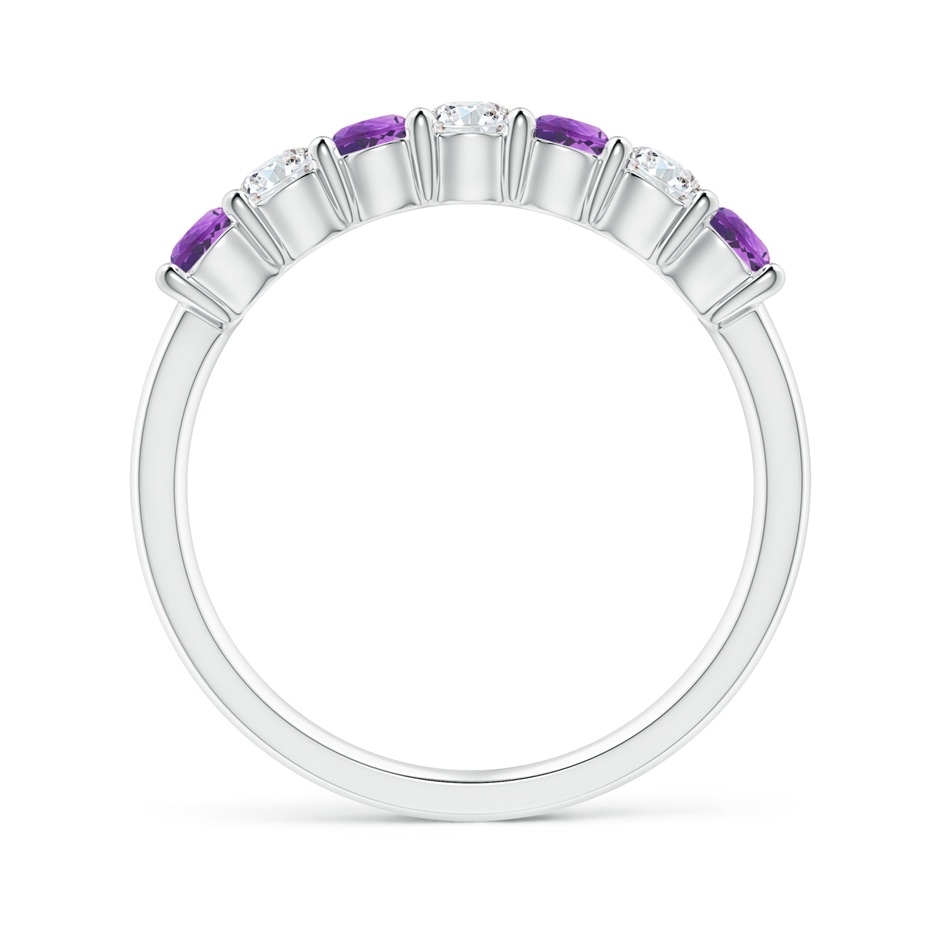 3mm AAAA Half Eternity Seven Stone Amethyst and Diamond Wedding Ring in White Gold side 199