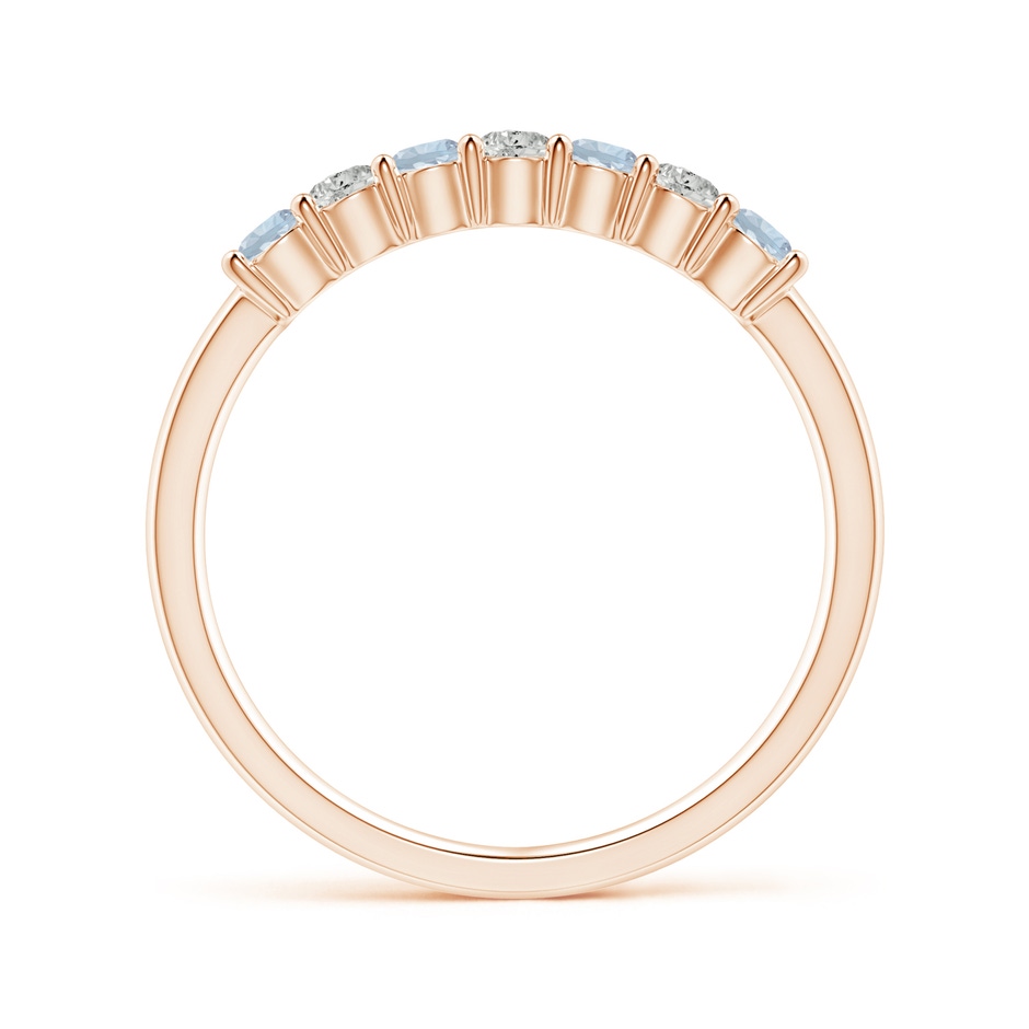 2.5mm A Half Eternity Seven Stone Aquamarine and Diamond Wedding Ring in Rose Gold side 199