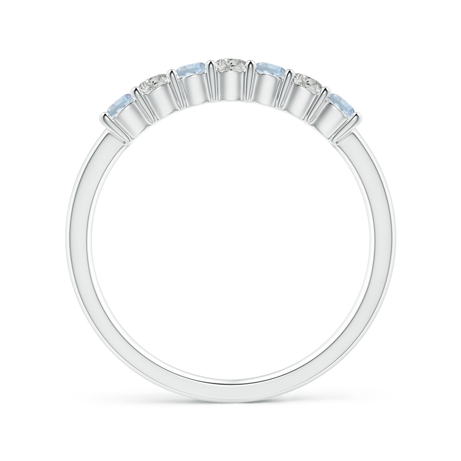 2.5mm A Half Eternity Seven Stone Aquamarine and Diamond Wedding Ring in S999 Silver side 199