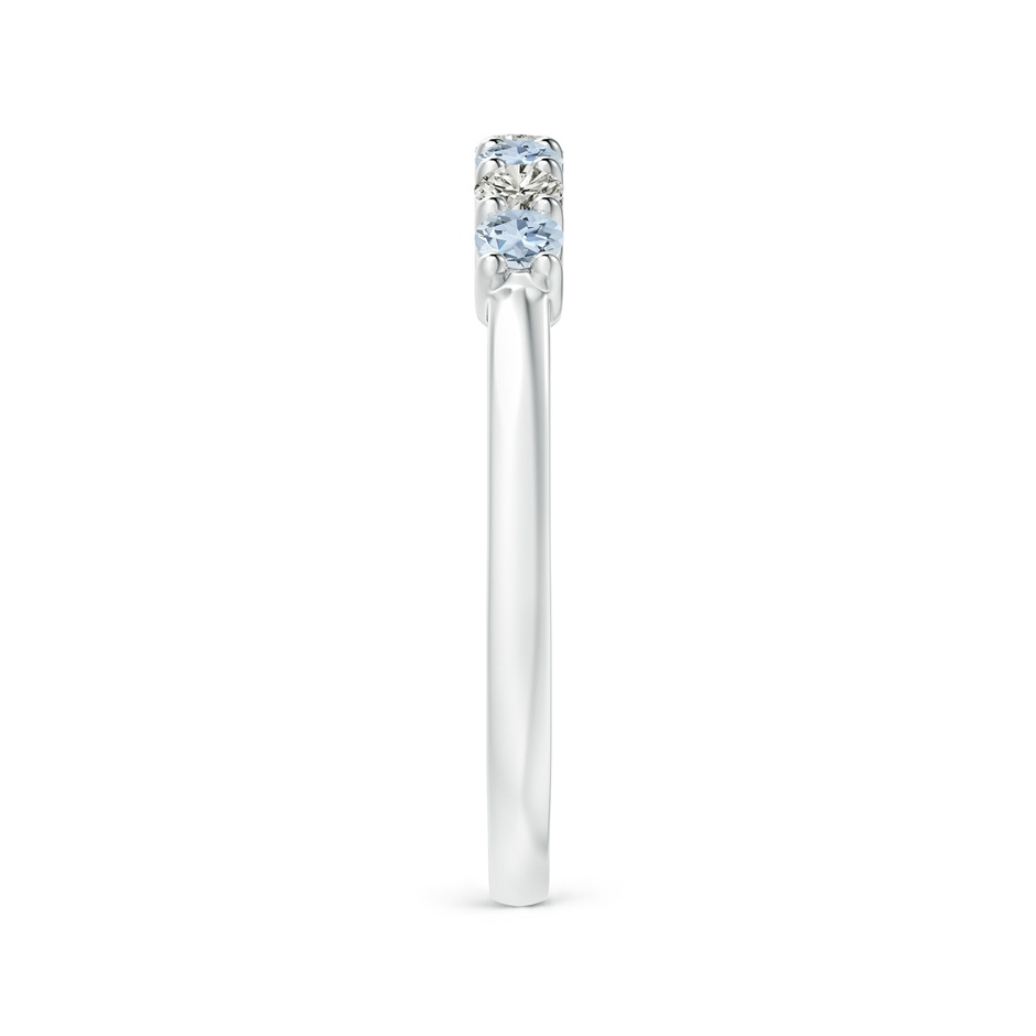 2.5mm A Half Eternity Seven Stone Aquamarine and Diamond Wedding Ring in S999 Silver side 299