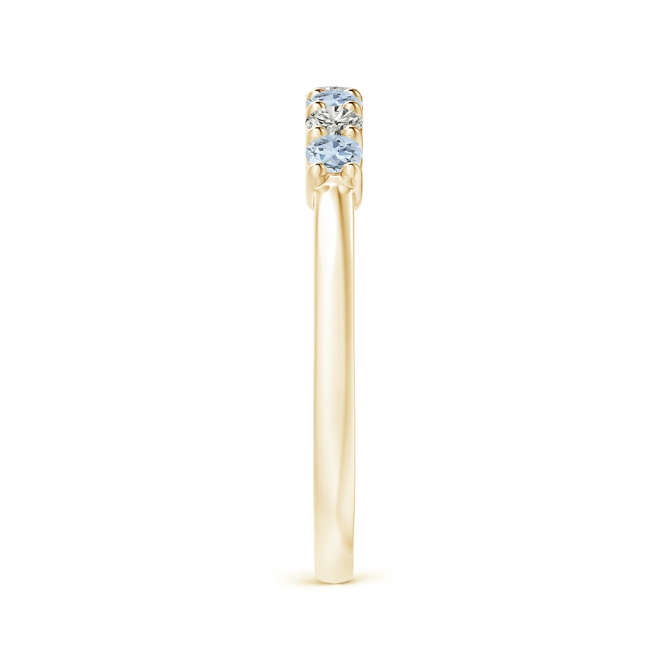 2.5mm A Half Eternity Seven Stone Aquamarine and Diamond Wedding Ring in Yellow Gold side 299