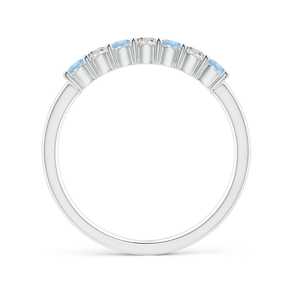 2.5mm AA Half Eternity Seven Stone Aquamarine and Diamond Wedding Ring in White Gold side 199