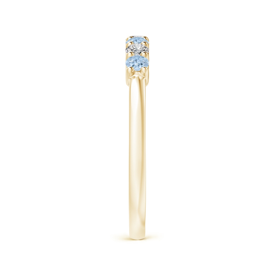 2.5mm AA Half Eternity Seven Stone Aquamarine and Diamond Wedding Ring in Yellow Gold side 299