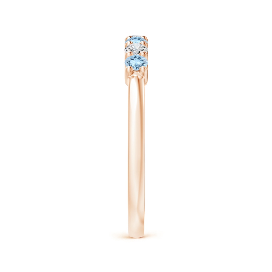 2.5mm AAA Half Eternity Seven Stone Aquamarine and Diamond Wedding Ring in Rose Gold side 299