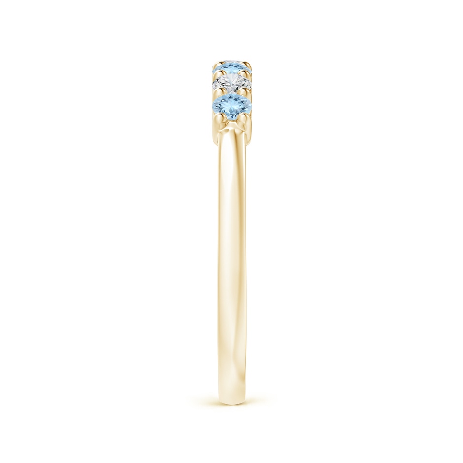 2.5mm AAA Half Eternity Seven Stone Aquamarine and Diamond Wedding Ring in Yellow Gold side 299