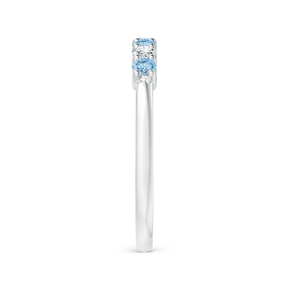 2.5mm AAAA Half Eternity Seven Stone Aquamarine and Diamond Wedding Ring in P950 Platinum side 299