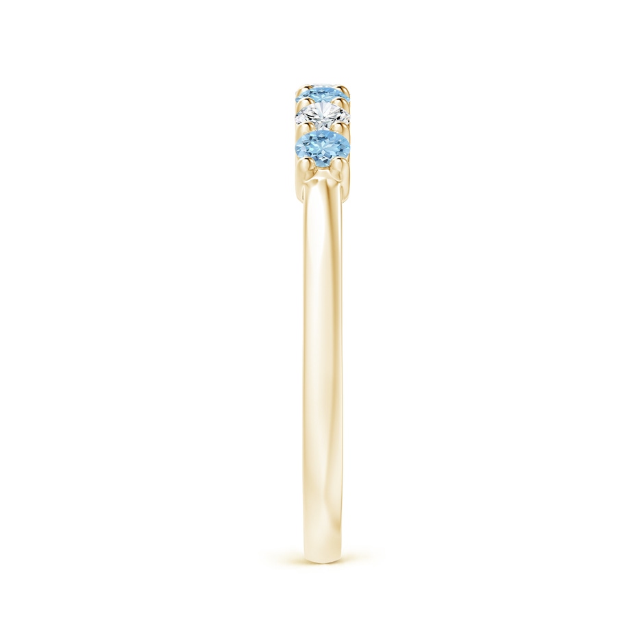 2.5mm AAAA Half Eternity Seven Stone Aquamarine and Diamond Wedding Ring in Yellow Gold side 299