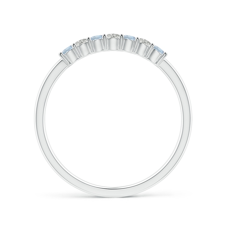 2mm A Half Eternity Seven Stone Aquamarine and Diamond Wedding Ring in White Gold side 199