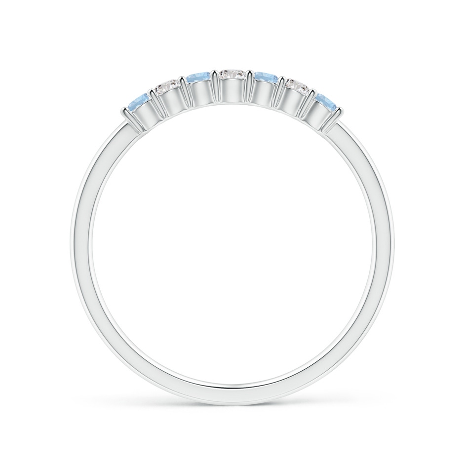 2mm AA Half Eternity Seven Stone Aquamarine and Diamond Wedding Ring in S999 Silver side 199