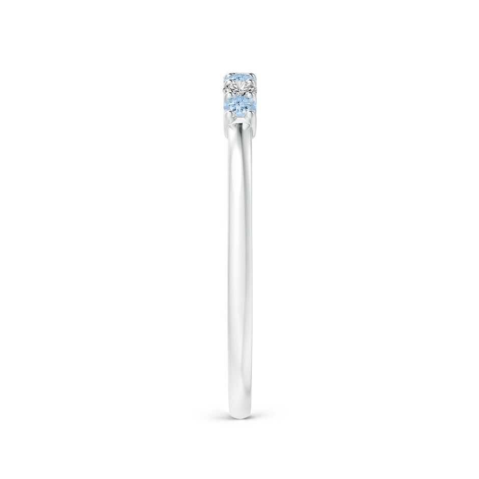 2mm AA Half Eternity Seven Stone Aquamarine and Diamond Wedding Ring in S999 Silver side 299