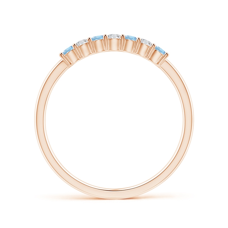 2mm AAA Half Eternity Seven Stone Aquamarine and Diamond Wedding Ring in Rose Gold side 199