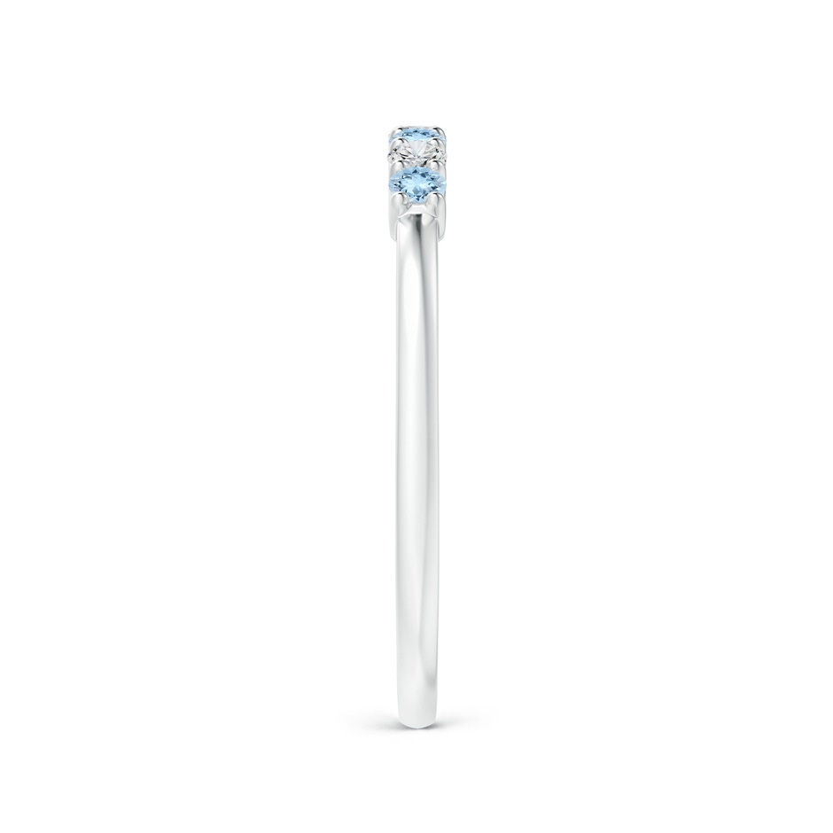 2mm AAA Half Eternity Seven Stone Aquamarine and Diamond Wedding Ring in S999 Silver side 299