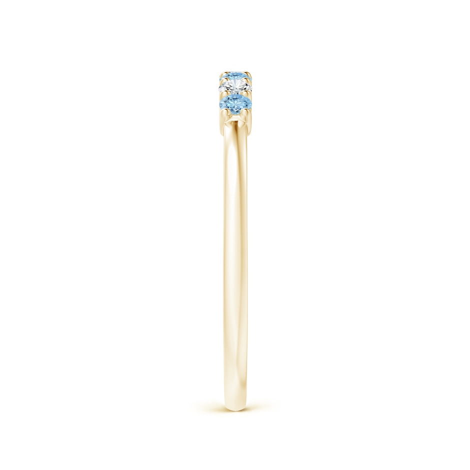 2mm AAAA Half Eternity Seven Stone Aquamarine and Diamond Wedding Ring in Yellow Gold side 299