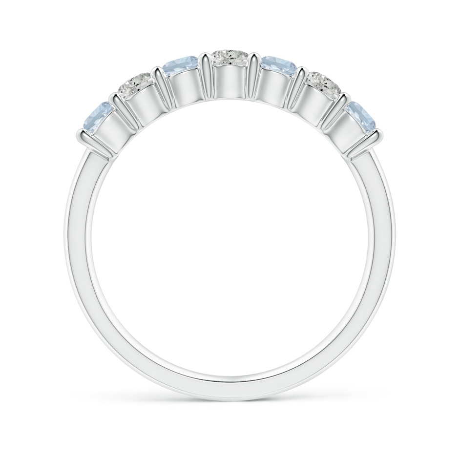 3mm A Half Eternity Seven Stone Aquamarine and Diamond Wedding Ring in White Gold side 199