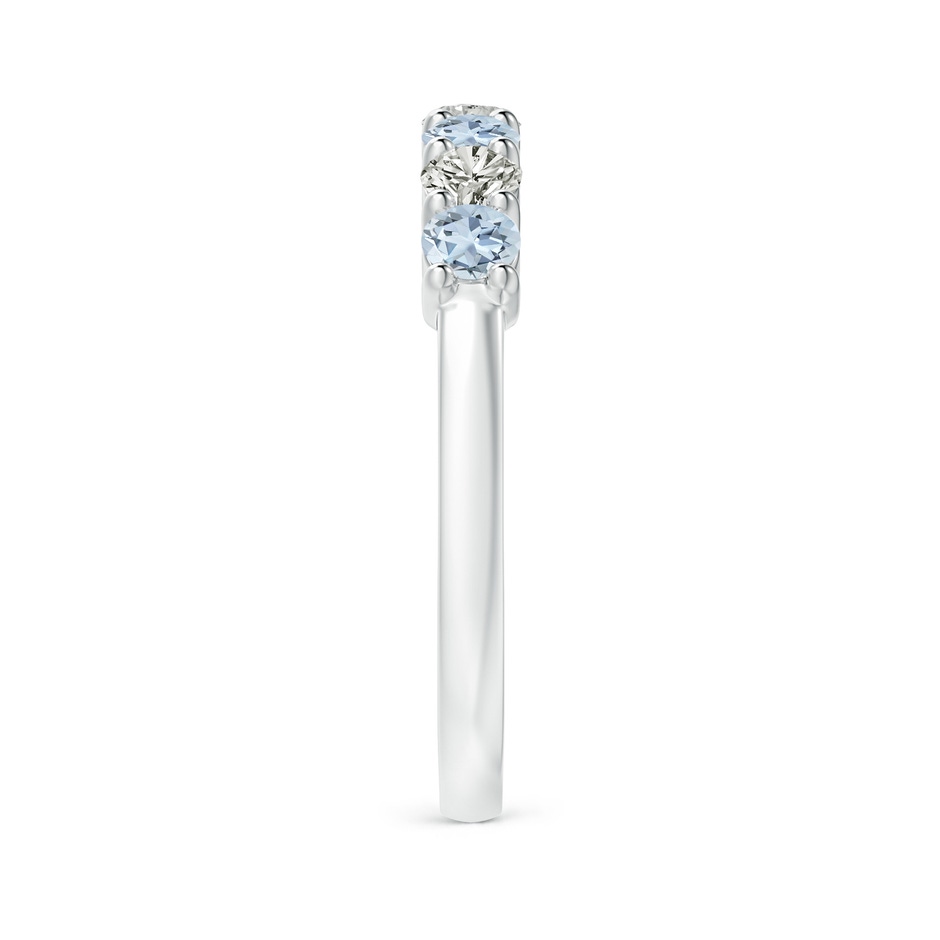3mm A Half Eternity Seven Stone Aquamarine and Diamond Wedding Ring in White Gold side 299
