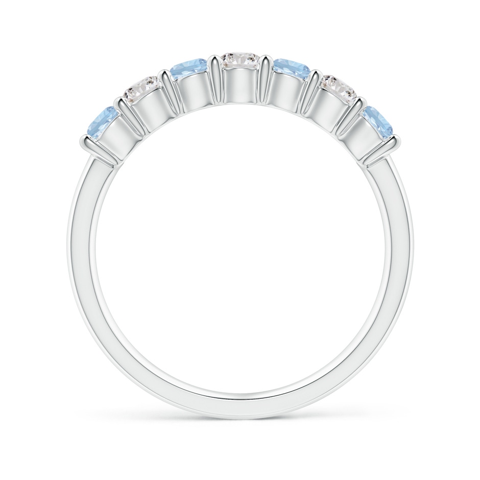 3mm AA Half Eternity Seven Stone Aquamarine and Diamond Wedding Ring in White Gold side 199