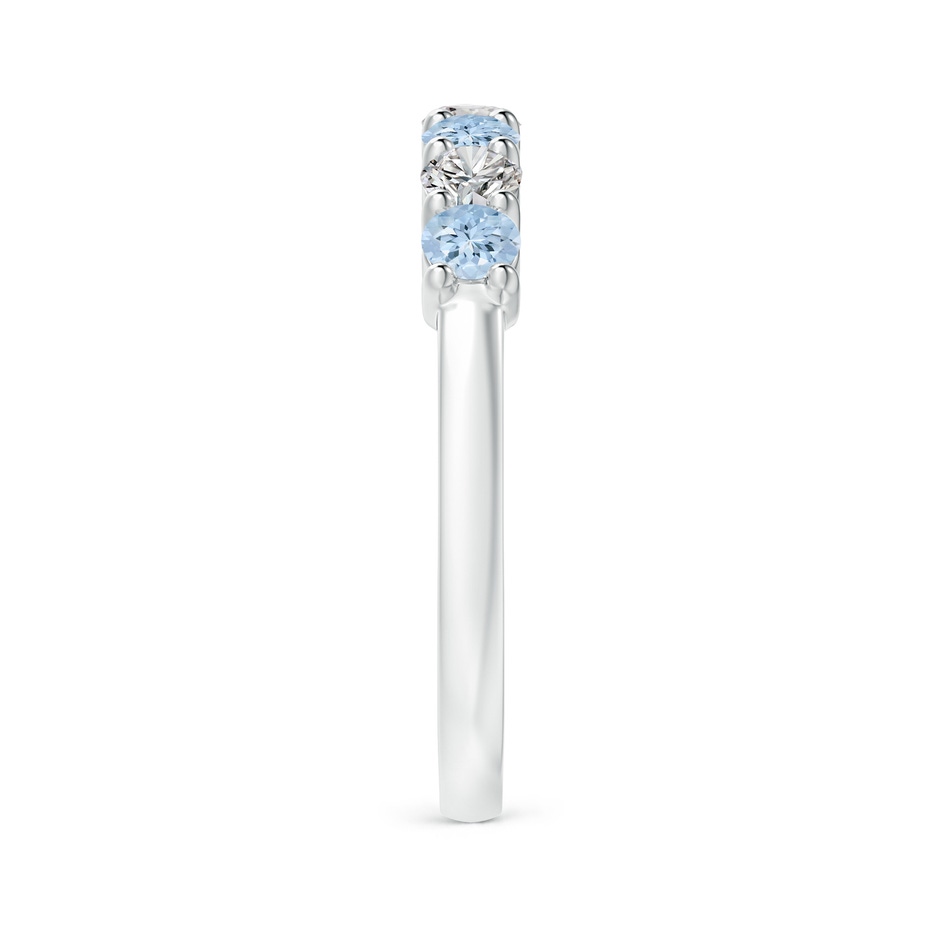 3mm AA Half Eternity Seven Stone Aquamarine and Diamond Wedding Ring in White Gold side 299