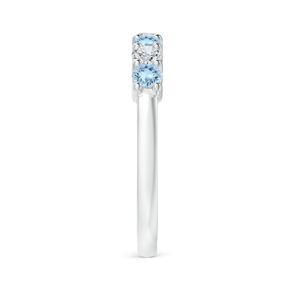 3mm AAA Half Eternity Seven Stone Aquamarine and Diamond Wedding Ring in P950 Platinum side 299