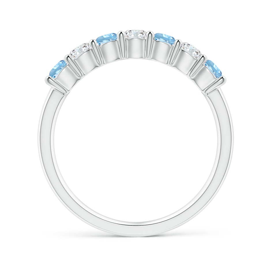 3mm AAAA Half Eternity Seven Stone Aquamarine and Diamond Wedding Ring in P950 Platinum side 199