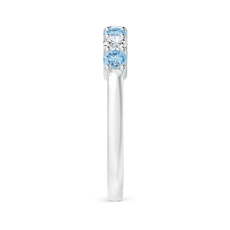 3mm AAAA Half Eternity Seven Stone Aquamarine and Diamond Wedding Ring in P950 Platinum side 299