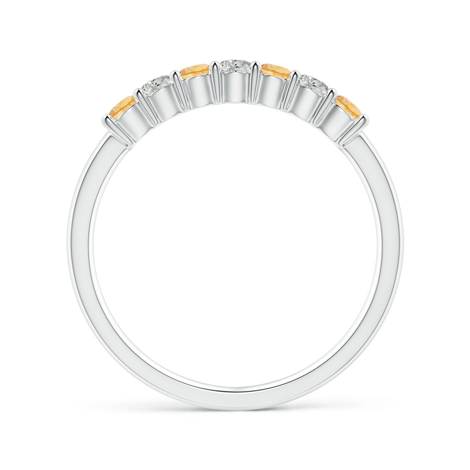 2.5mm A Half Eternity Seven Stone Citrine and Diamond Wedding Ring in S999 Silver side 199