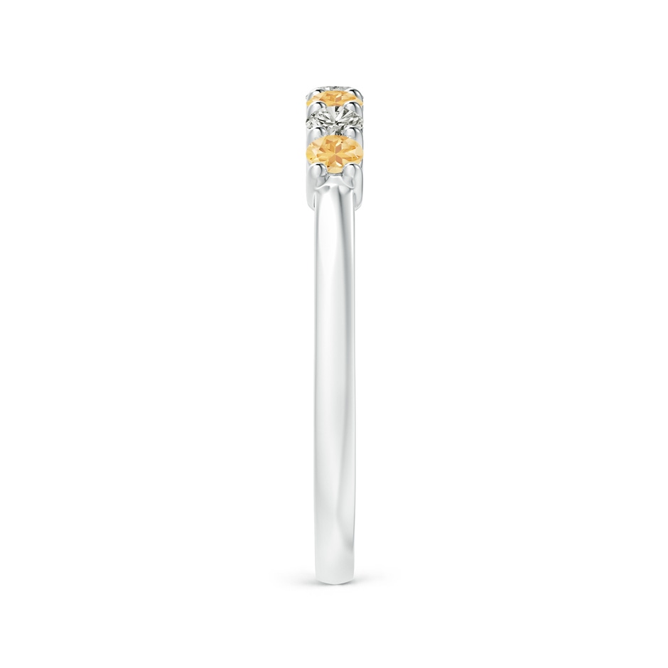 2.5mm A Half Eternity Seven Stone Citrine and Diamond Wedding Ring in S999 Silver side 299