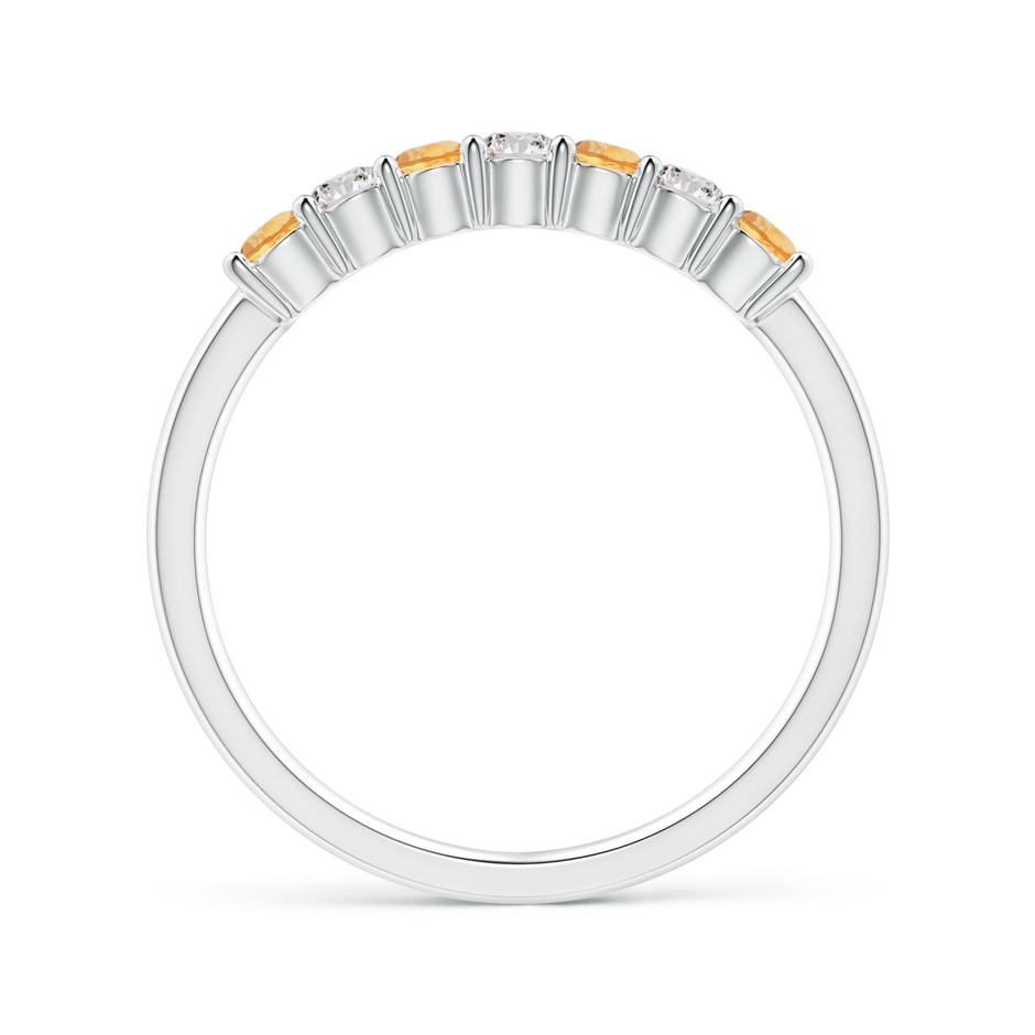 2.5mm AA Half Eternity Seven Stone Citrine and Diamond Wedding Ring in S999 Silver side 199