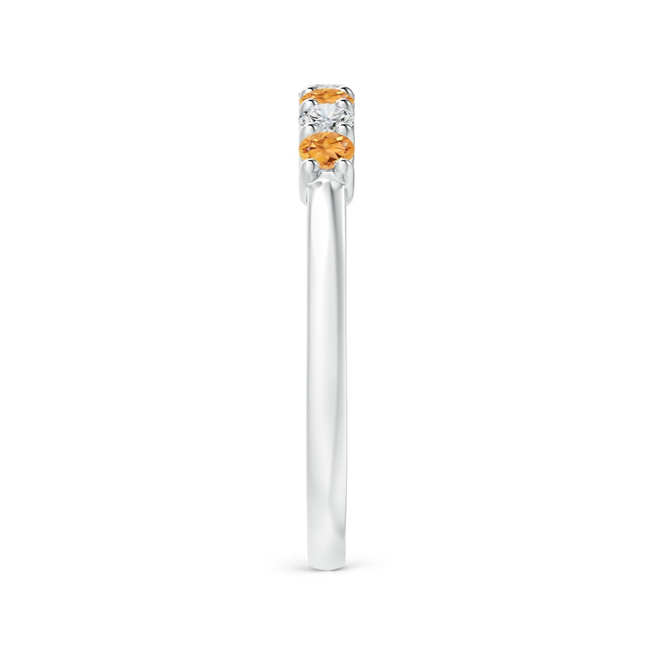 2.5mm AAA Half Eternity Seven Stone Citrine and Diamond Wedding Ring in White Gold side 299